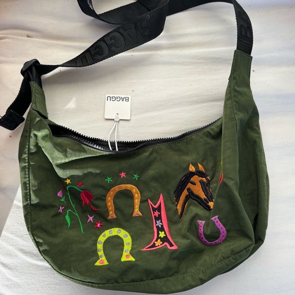 BagguxJessica Williams embroidered crescent bag